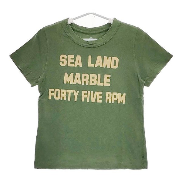 45R/45rpm SEA LAND MARBLE  半袖Ｔシャツ カットソー グリーン レディース フォーティーファイブアールピーエム【中古】5-0612S∞