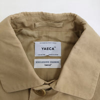 YAECA ステンカラーコートロング 17551 サイズL 定価69000円 ステンカラーコート ベージュ メンズ ヤエカ【中古】5-0422M♪