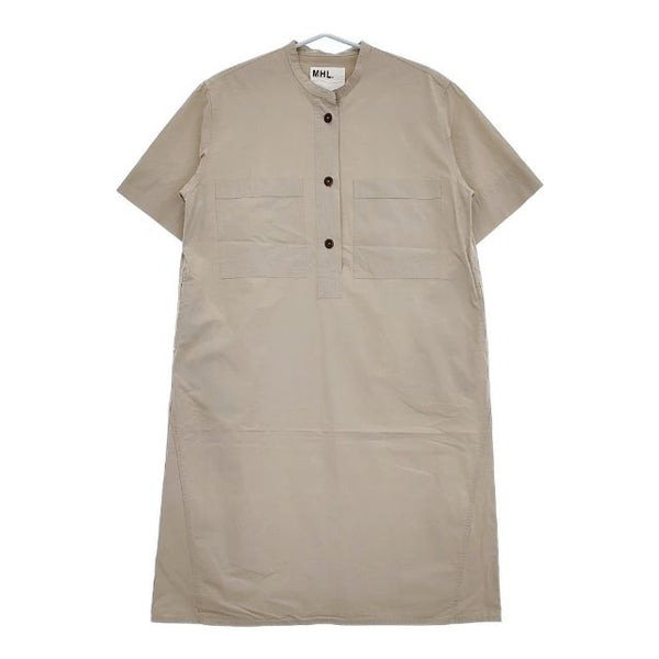 MHL. 595-3157501 SANDED COTTON LINEN OP 半袖 ワンピース 23SS ベージュ レディース エムエイチエル【中古】5-0612S∞