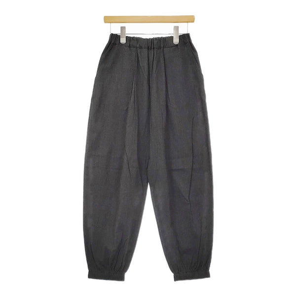 HAU slack 定価25300円 イージーパンツ 4211-0372 サイズF ウールレーヨンシルク パンツ チャコールグレー レディース ハウ【中古】5-0509M♪