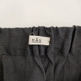 HAU slack 定価25300円 イージーパンツ 4211-0372 サイズF ウールレーヨンシルク パンツ チャコールグレー レディース ハウ【中古】5-0509M♪