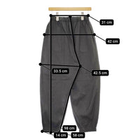 HAU slack 定価25300円 イージーパンツ 4211-0372 サイズF ウールレーヨンシルク パンツ チャコールグレー レディース ハウ【中古】5-0509M♪
