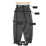 HAU slack 定価25300円 イージーパンツ 4211-0372 サイズF ウールレーヨンシルク パンツ チャコールグレー レディース ハウ【中古】5-0509M♪
