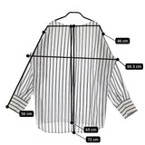 qualite サイドボタンTブラウス ストライプ プルオーバー 定価14490円 ブラウス シャツ ホワイト ブラック レディース カリテ【中古】5-0509M♪