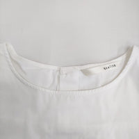 qualite スカラップレースドッキングプルオーバー 異素材切り替え 刺繍 定価17600円 ブラウス シャツ ホワイト レディース カリテ【中古】5-0509M♪