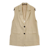 CAFUNE バックデザイン ベスト ジレ ジャケット ベージュ レディース カフネ【中古】5-0825M∞