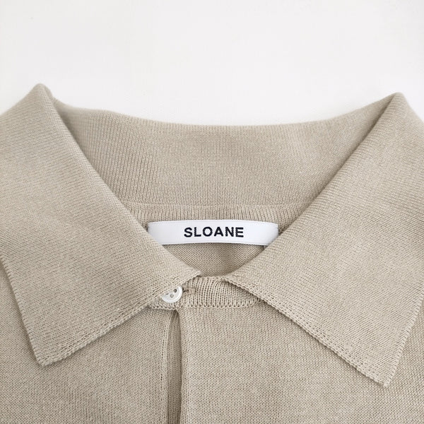 新品　SLOANE【UNISEX】14G天竺 コットン 半袖ポロ　ニットポロ SLOANE(スローン)｜14G天竺 コットン 半袖ポロ/ペールオレンジ