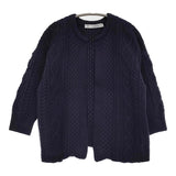 JOURNAL STANDARD LUXE ケーブル編 クルーネック ヤクウール カーディガン ネイビー レディース ジャーナルスタンダード ラックス【中古】5-1008T♪