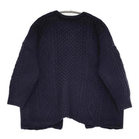 JOURNAL STANDARD LUXE ケーブル編 クルーネック ヤクウール カーディガン ネイビー レディース ジャーナルスタンダード ラックス【中古】5-1008T♪