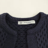 JOURNAL STANDARD LUXE ケーブル編 クルーネック ヤクウール カーディガン ネイビー レディース ジャーナルスタンダード ラックス【中古】5-1008T♪