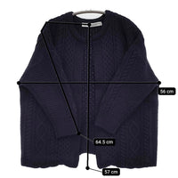 JOURNAL STANDARD LUXE ケーブル編 クルーネック ヤクウール カーディガン ネイビー レディース ジャーナルスタンダード ラックス【中古】5-1008T♪