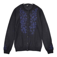 KEITA MARUYAMA 刺繍 ウール カーディガン ブラック ネイビー レディース ケイタマルヤマ【中古】5-0922T∞
