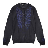 KEITA MARUYAMA 刺繍 ウール カーディガン ブラック ネイビー レディース ケイタマルヤマ【中古】5-0922T∞