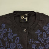 KEITA MARUYAMA 刺繍 ウール カーディガン ブラック ネイビー レディース ケイタマルヤマ【中古】5-0922T∞
