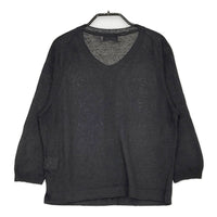 MARGARET HOWELL 578-9164006 FINE LINEN 2 リネンニットクルーネックカーディガン ブラック レディース マーガレットハウエル【中古】5-0408M♪