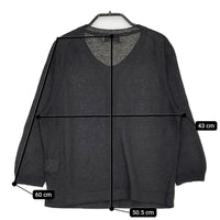 MARGARET HOWELL 578-9164006 FINE LINEN 2 リネンニットクルーネックカーディガン ブラック レディース マーガレットハウエル【中古】5-0408M♪