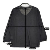 MARGARET HOWELL 578-9164006 FINE LINEN 2 リネンニットクルーネックカーディガン ブラック レディース マーガレットハウエル【中古】5-0408M♪