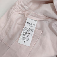 AURALEE WASHED FINX TWILL EASY WIDE PANTS A00P06TN サイズ1 イージーワイド パンツ ピンク レディース オーラリー【中古】5-0408M♪