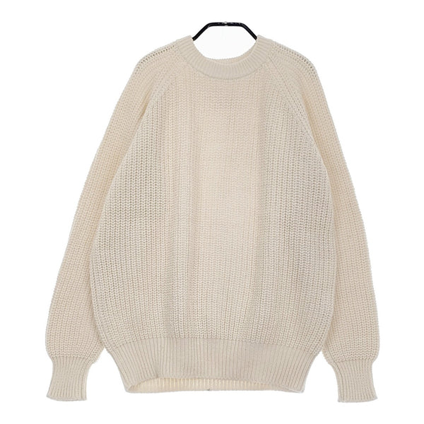 Toujours コットン クルーネック セーター ニット オフホワイト レディース トゥジュー【中古】5-0408M♪