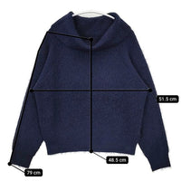 LOUNIE ハイネック ラメ入り セーター ニット ネイビー レディース ルーニィ【中古】5-0922T∞