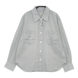 MARGARET HOWELL COTTON VOILE 578-3153016 サイズ2 長袖シャツ 23SS グレー レディース マーガレットハウエル【中古】5-0408M♪