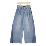 JOURNAL STANDARD 2タックワイドデニムパンツ 加工 ジーンズ 定価15400円 24SS ライトブルー レディース ジャーナルスタンダード【中古】5-0325G♪