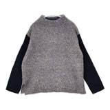 GALLARDAGALANTE ブークレーニット リブ 切り替え セーター ニット グレー ネイビー レディース ガリャルダガランテ【中古】5-1026T∞