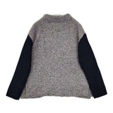 GALLARDAGALANTE ブークレーニット リブ 切り替え セーター ニット グレー ネイビー レディース ガリャルダガランテ【中古】5-1026T∞