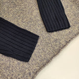 GALLARDAGALANTE ブークレーニット リブ 切り替え セーター ニット グレー ネイビー レディース ガリャルダガランテ【中古】5-1026T∞