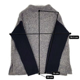 GALLARDAGALANTE ブークレーニット リブ 切り替え セーター ニット グレー ネイビー レディース ガリャルダガランテ【中古】5-1026T∞