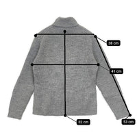 Rie Miller リブ タートルネック ウール セーター ニット グレー レディース リエミラー【中古】5-0913T∞