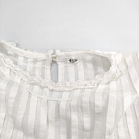 45R/45rpm インドカディdeタックTシャツ 定価46200円 日本製 70130064 ブラウス シャツ ホワイト レディース フォーティーファイブアールピーエム【中古】5-0412M△