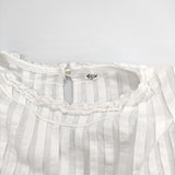 45R/45rpm インドカディdeタックTシャツ 定価46200円 日本製 70130064 ブラウス シャツ ホワイト レディース フォーティーファイブアールピーエム【中古】5-0412M△