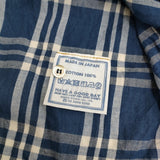 45R/45rpm 秋風カディのギャザーブラウス 定価39600円 シャツ ブルー ホワイト レディース フォーティーファイブアールピーエム【中古】5-0408M♪