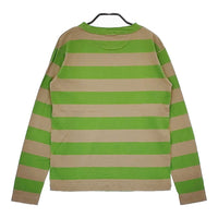45R/45rpm 4545縞天竺の90845星Tシャツ 定価17600円 ロンＴ グリーン ベージュ レディース フォーティーファイブアールピーエム【中古】5-0509M♪