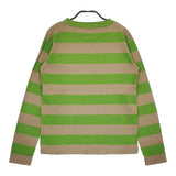 45R/45rpm 4545縞天竺の90845星Tシャツ 定価17600円 ロンＴ グリーン ベージュ レディース フォーティーファイブアールピーエム【中古】5-0509M♪