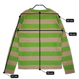 45R/45rpm 4545縞天竺の90845星Tシャツ 定価17600円 ロンＴ グリーン ベージュ レディース フォーティーファイブアールピーエム【中古】5-0509M♪