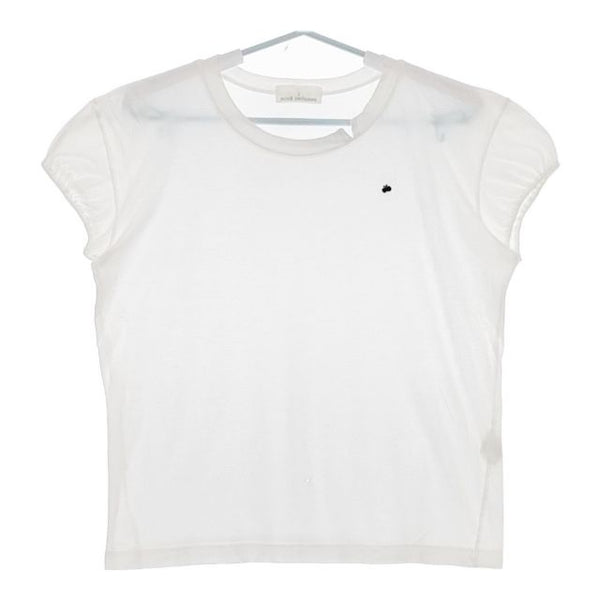 mina perhonen Pika rs8599 コットン 38 フレンチスリーブ 半袖Ｔシャツ カットソー ホワイト レディース ミナペルホネン【中古】5-0504S∞