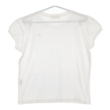 mina perhonen Pika rs8599 コットン 38 フレンチスリーブ 半袖Ｔシャツ カットソー ホワイト レディース ミナペルホネン【中古】5-0504S∞