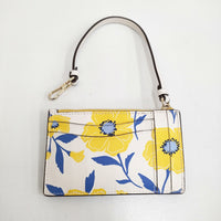 Kate Spade モーガンサンシャインフローラルプリントコインカード ケース リスレット KG937 ホワイト イエロー ケイトスペード【中古】5-0315G♪
