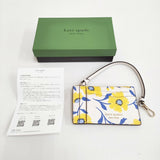 Kate Spade モーガンサンシャインフローラルプリントコインカード ケース リスレット KG937 ホワイト イエロー ケイトスペード【中古】5-0315G♪
