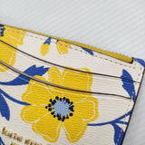 Kate Spade モーガンサンシャインフローラルプリントコインカード ケース リスレット KG937 ホワイト イエロー ケイトスペード【中古】5-0315G♪