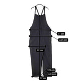atelier naruse コットンフラックスウールサロペットパンツ 定価24200円 na-F05080 リネン混 ブラック レディース アトリエナルセ【中古】5-0509T♪