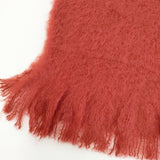 MANTAS EZCARAY マンタスエスカライ 未使用品 EZCARAY モヘアストール 定価24200円 無地 大判 マフラー ストール レッド レディース【中古】5-1016T◎