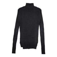 R&D.M.Co- シルクウールカシミヤ リブニット 定価41800円 セーター ニット ブラック レディース オールドマンズテーラー【中古】5-0917T∞