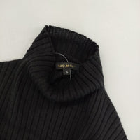 R&D.M.Co- シルクウールカシミヤ リブニット 定価41800円 セーター ニット ブラック レディース オールドマンズテーラー【中古】5-0917T∞