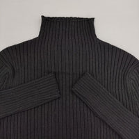 R&D.M.Co- シルクウールカシミヤ リブニット 定価41800円 セーター ニット ブラック レディース オールドマンズテーラー【中古】5-0917T∞