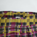 ETRO シルク混切替 モザイクチェック スカート イエロー パープル レディース エトロ【中古】5-0913T∞