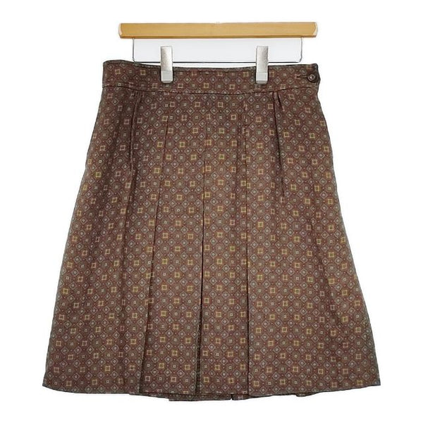 ETRO イタリア製 総柄 ウールシルク スカート ブラウン イエロー レディース エトロ【中古】5-0913T∞