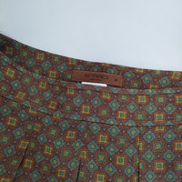 ETRO イタリア製 総柄 ウールシルク スカート ブラウン イエロー レディース エトロ【中古】5-0913T∞